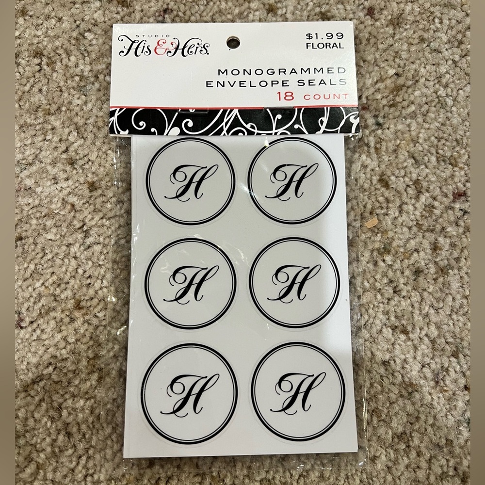 NWT Studio His and Hers “H” monogrammed envelope seals